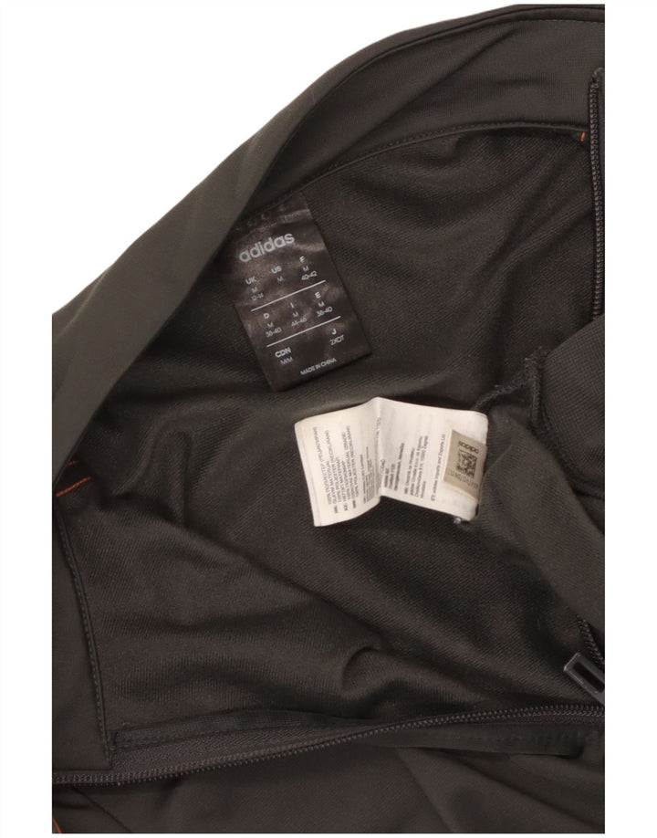 Adidas Womens Tracksuit Top Jacket UK 12/14 Médio Cinza Poliéster