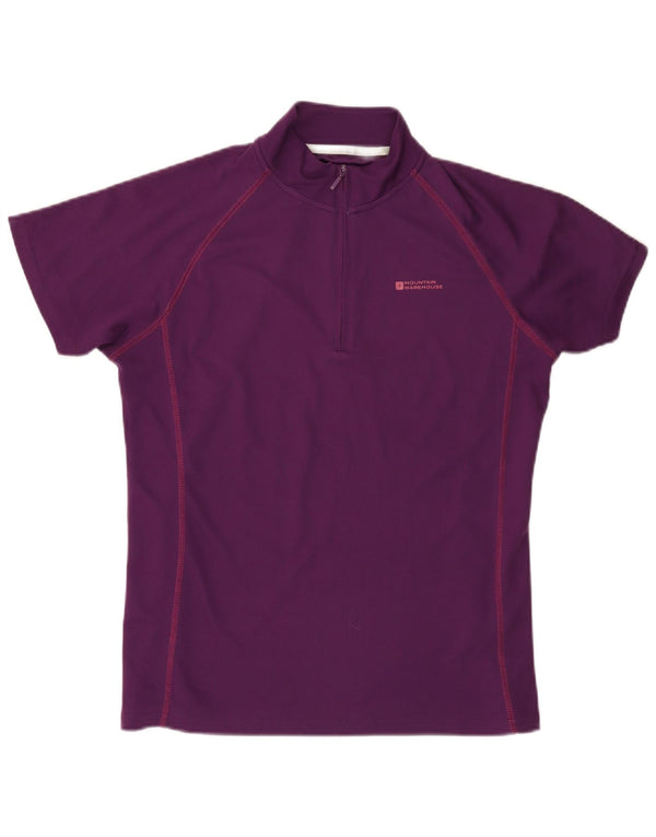 Camiseta feminina Mountain Warehouse com zíper e gola alta UK 18 XL poliéster borgonha