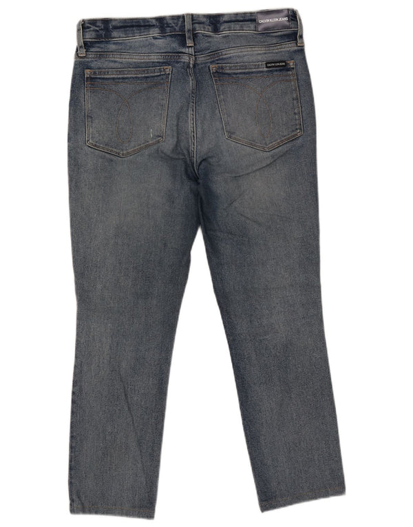 CALVIN KLEIN Calça jeans masculina cortada desgastada W30 L25 azul