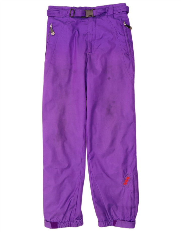 Calças de esqui masculinas vintage médio roxo nylon