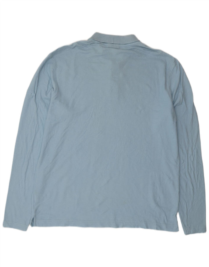 Camisa polo masculina de manga comprida FILA XL azul algodão