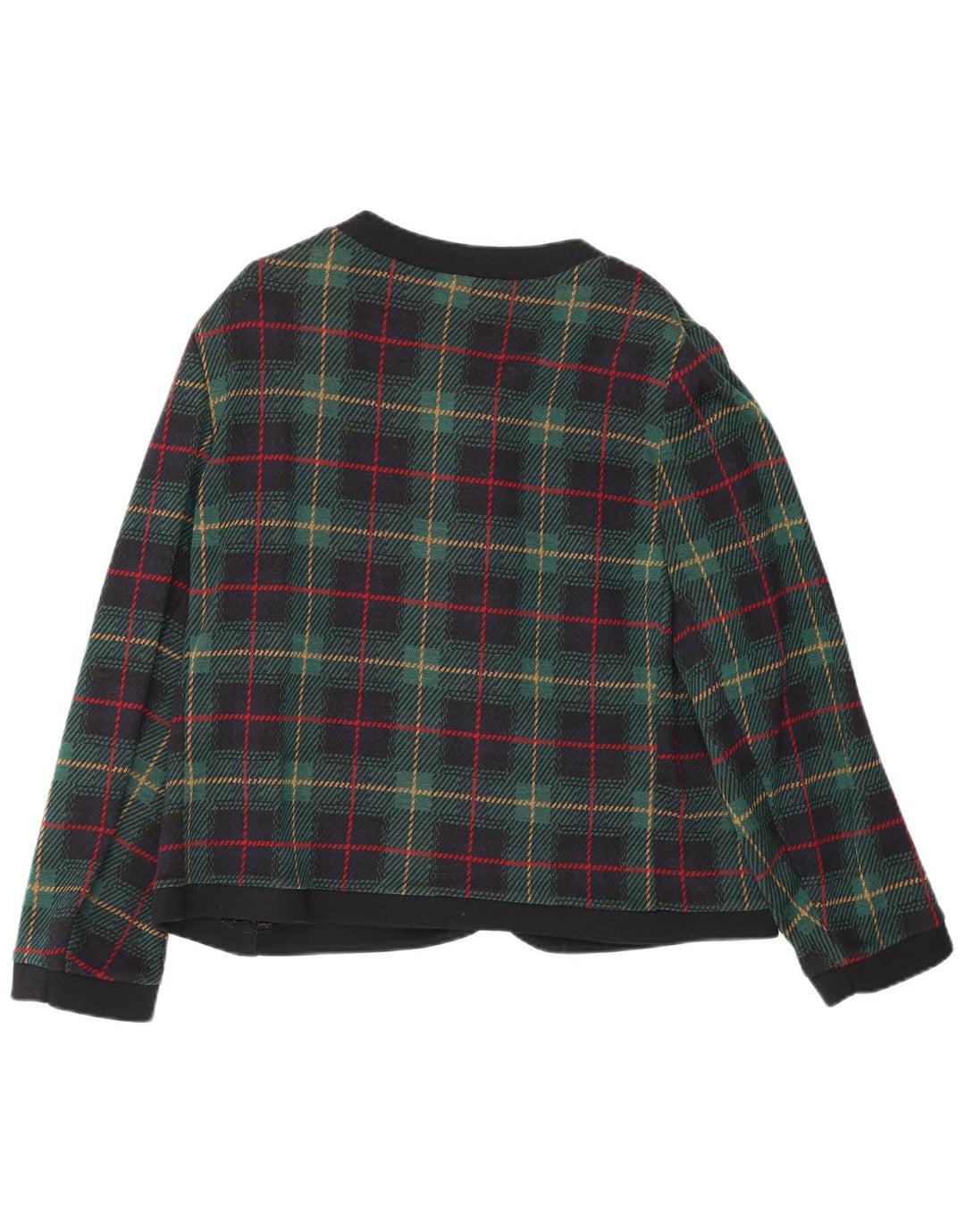 Jaqueta blazer feminina Les Lunis com 5 botões Reino Unido 14 lã xadrez verde médio