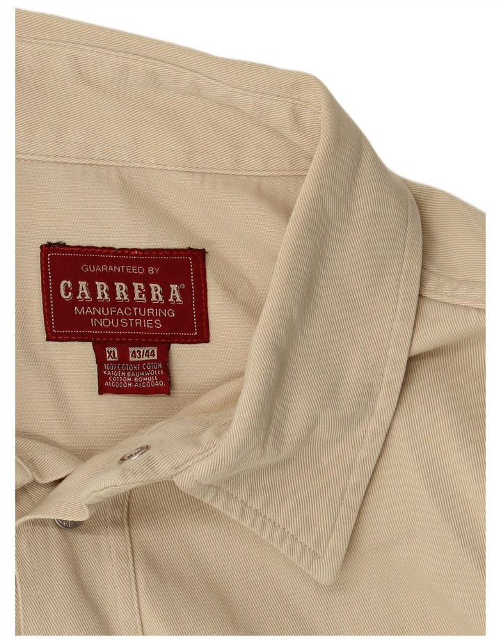 Camisa masculina Carrera tamanho 43/44 XL algodão bege