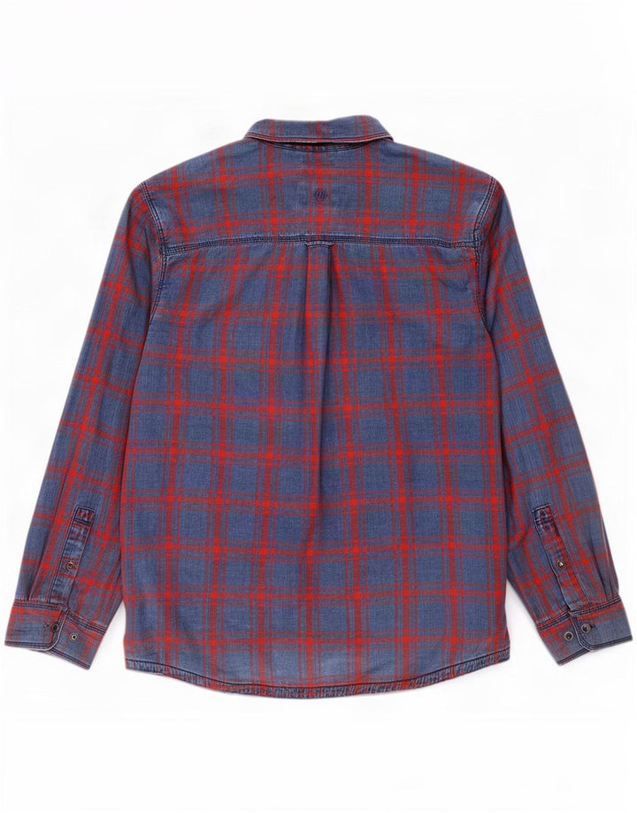 Camisa masculina índigo Fat Face 2XL algodão xadrez azul