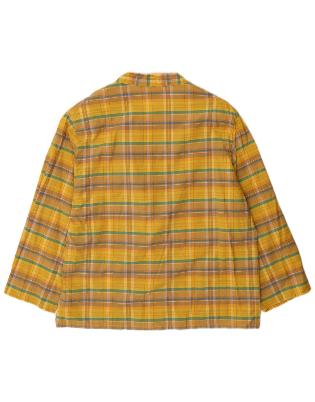 Jaqueta Blazer Oversized Feminina Vintage com 2 Botões Reino Unido 14 Médio Amarelo Xadrez