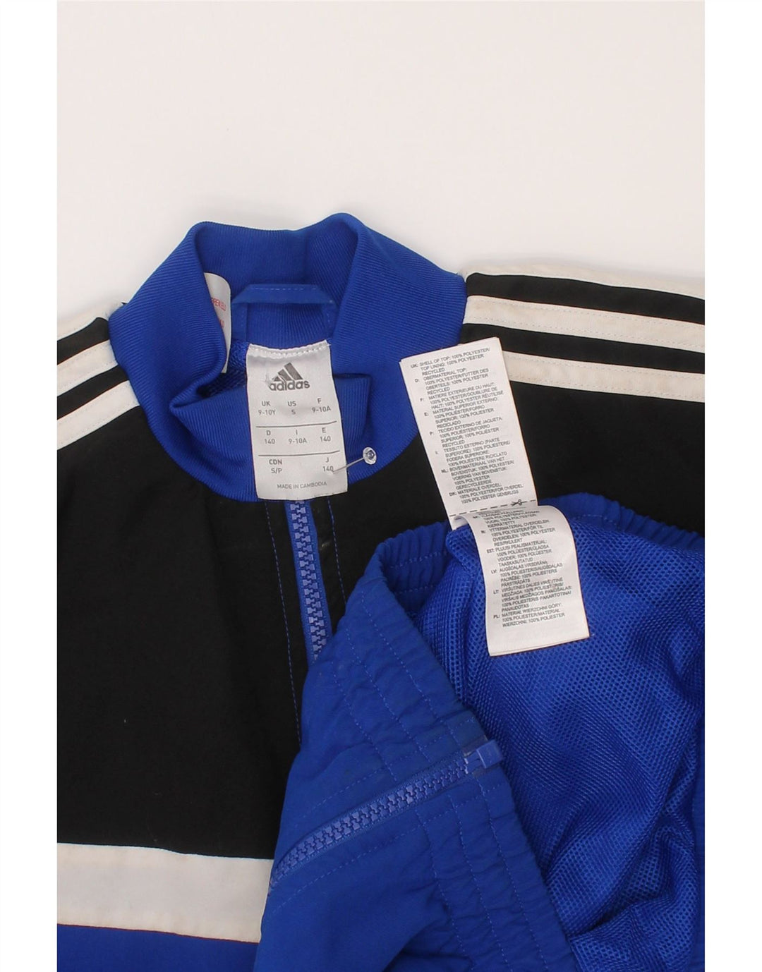 Jaqueta Adidas Meninos Treino Top 9-10 Anos Azul Colorblock Poliéster