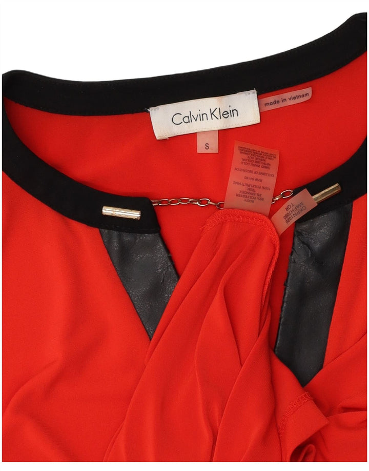 Blusa Feminina Calvin Klein Top UK 10 Pequeno Poliéster Colorblock Vermelho