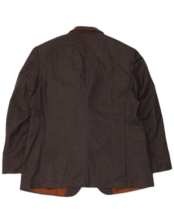 Jaqueta blazer masculina Marks & Spencer sob medida Reino Unido 46 3XL cinza Houndstooth
