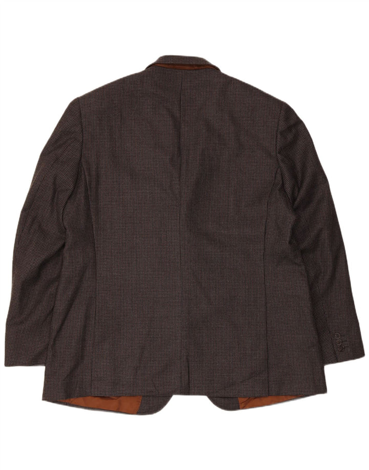 Jaqueta blazer masculina Marks & Spencer sob medida Reino Unido 46 3XL cinza Houndstooth