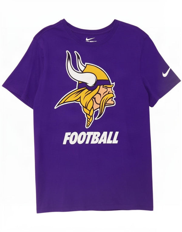 Camiseta masculina Nike Minnesota Vikings com estampa gráfica de algodão roxo médio