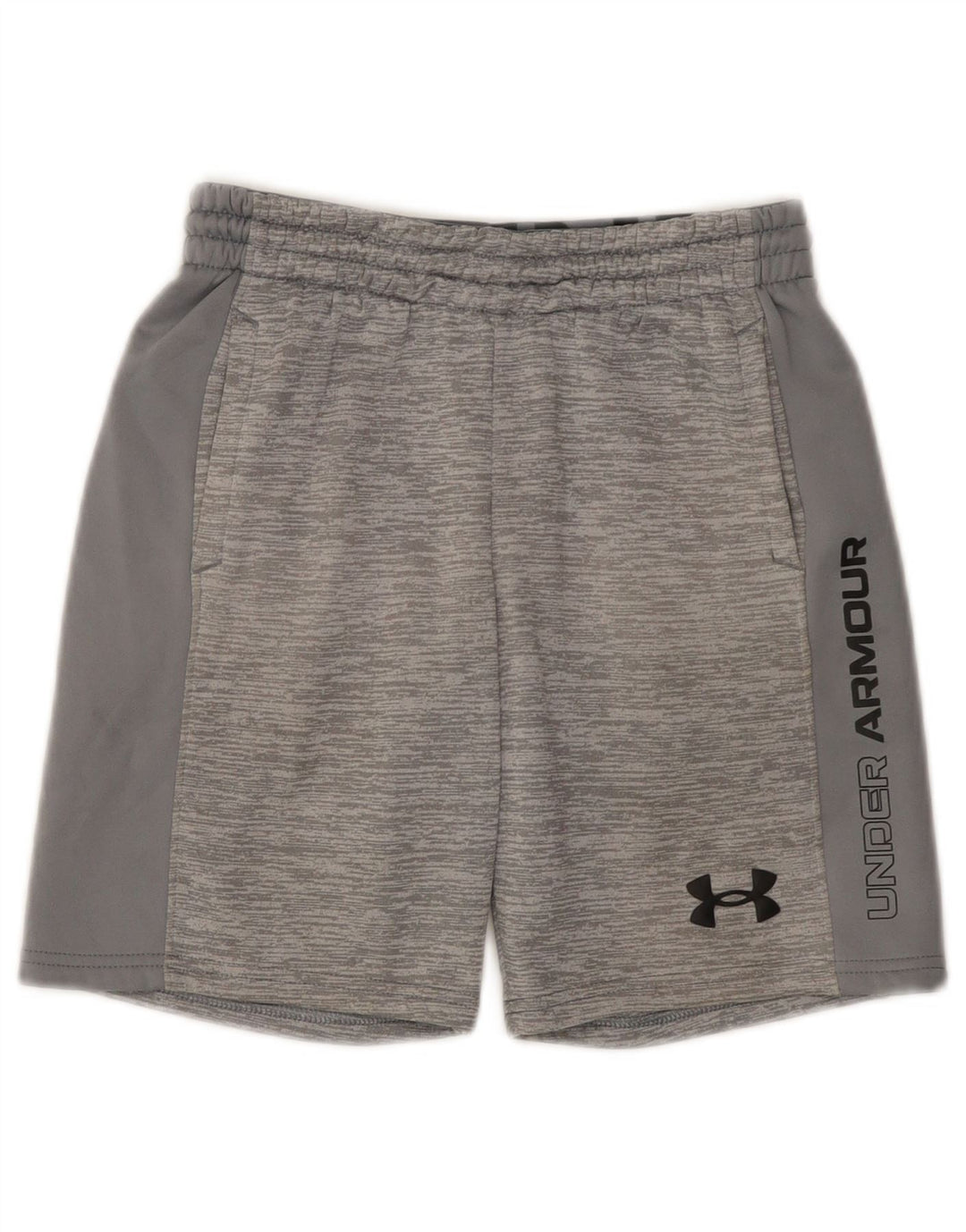 Shorts esportivos gráficos Under Armour Boys 9-10 anos cinza médio manchado