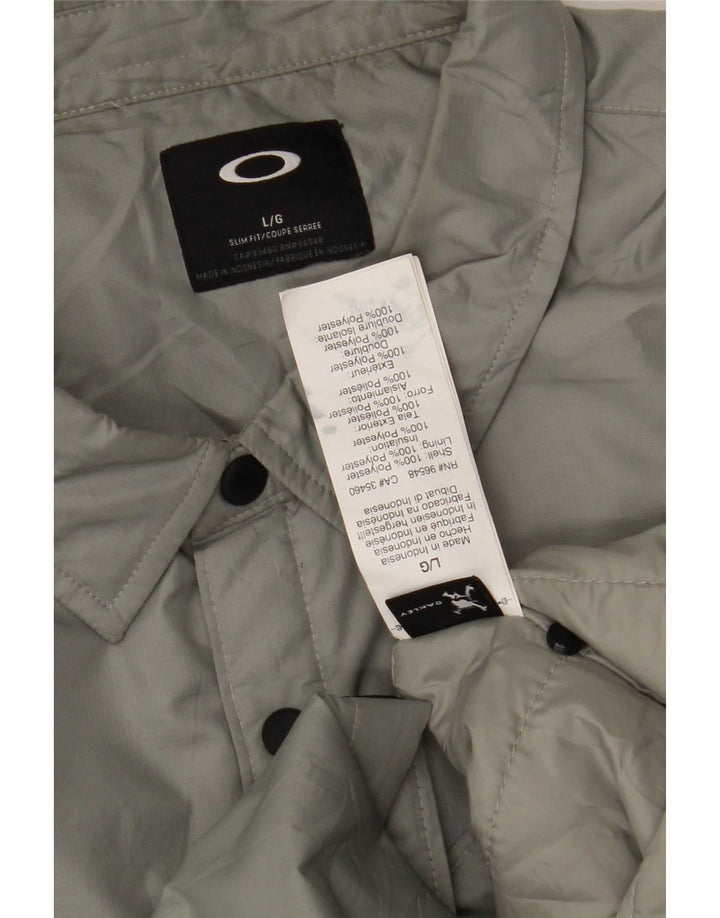 Jaqueta bomber masculina Oakley Slim Fit UK 40 grande poliéster cinza