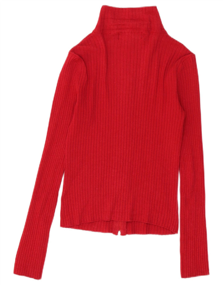 Suéter cardigã feminino Zara Reino Unido 12 Rami vermelho médio