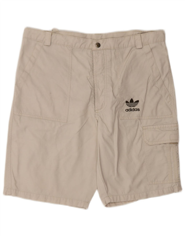 Adidas Mens Cargo Shorts Médio W32 Algodão Bege