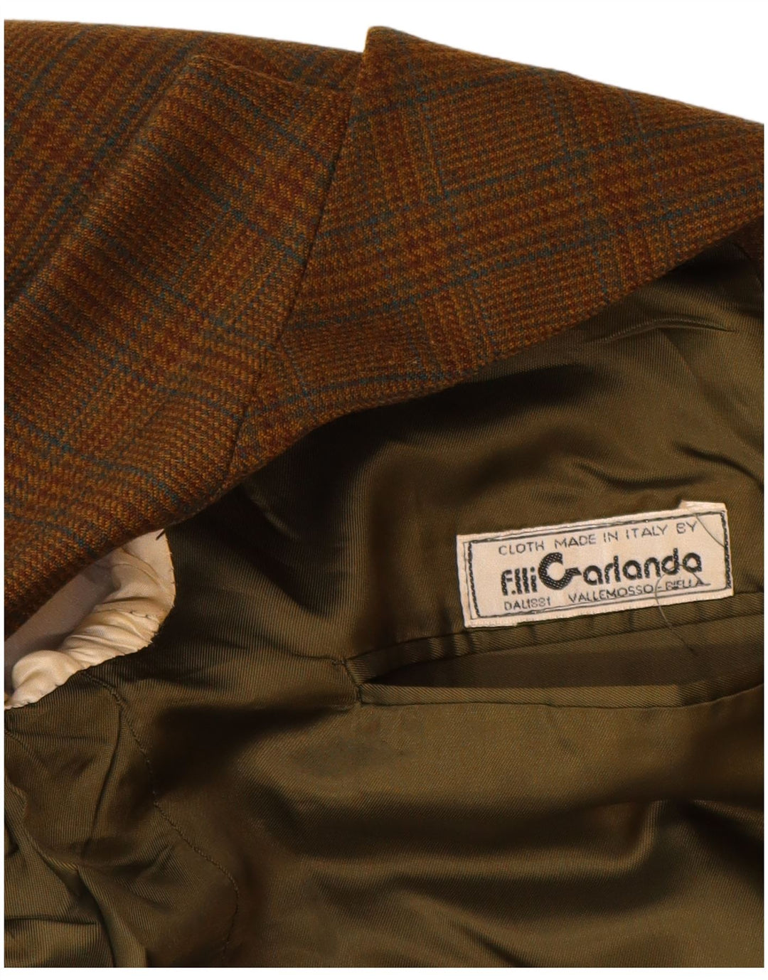 Jaqueta blazer masculina VINTAGE com 2 botões Reino Unido 38 Houndstooth marrom médio