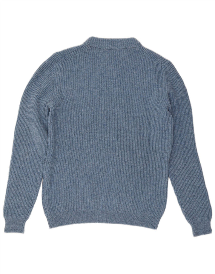 Suéter masculino Massimo Dutti com gola tartaruga de lã azul médio