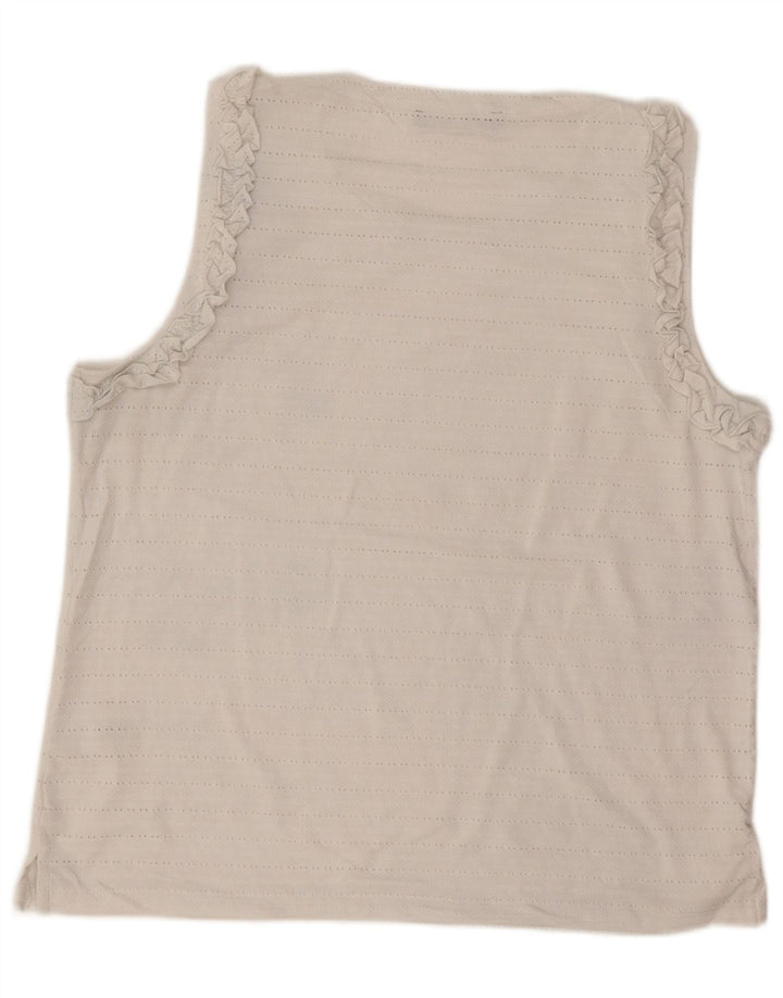 Blusa feminina sem mangas TOMMY HILFIGER UK 18 XL poliéster branco