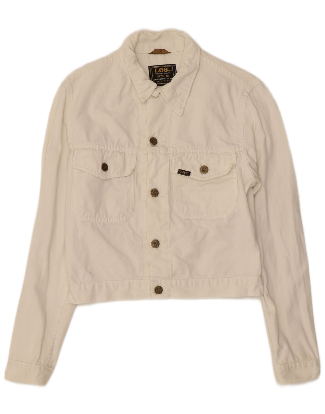 Jaqueta bomber feminina LEE UK 12 algodão branco médio