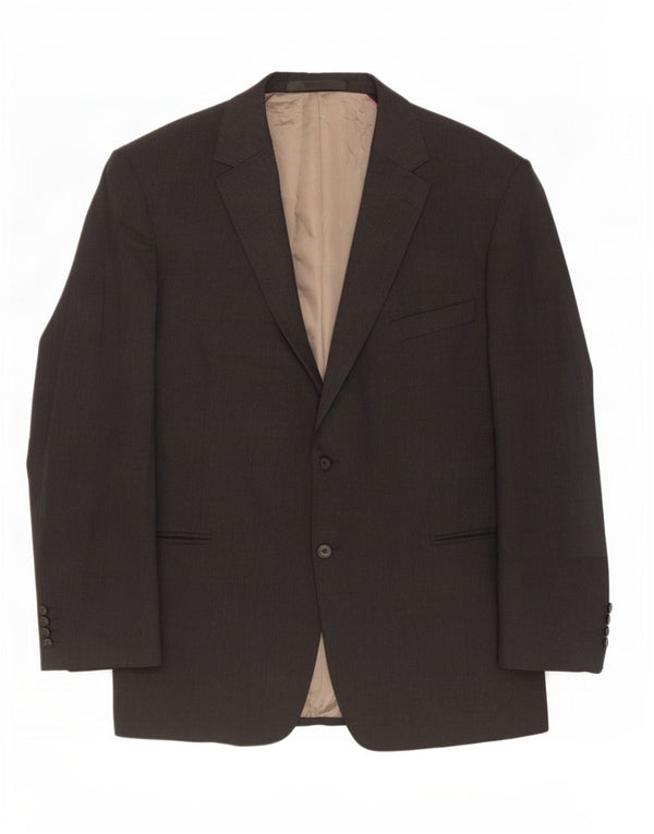 Jaqueta blazer masculina de 2 botões Marks & Spencer Reino Unido 46 XL lã cinza
