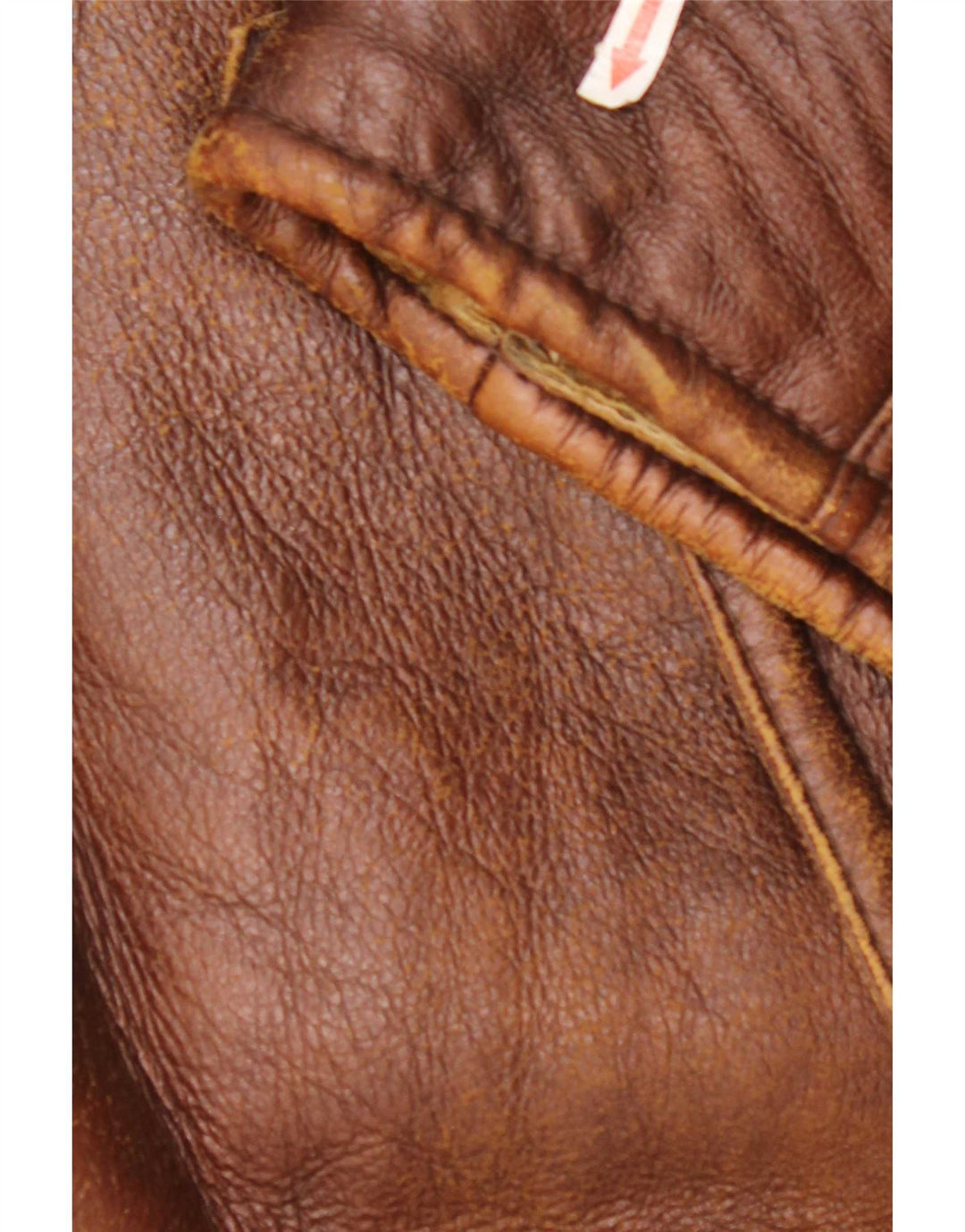 Jaqueta masculina vintage de shearling IT 52 XL marrom shearling