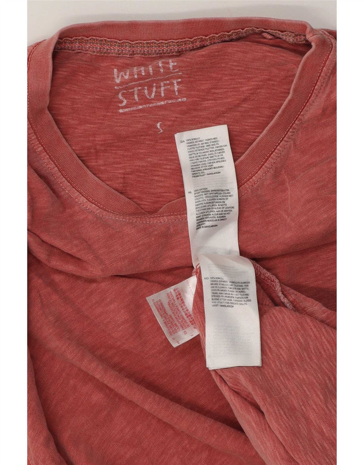 Camiseta masculina branca material pequeno algodão manchado rosa