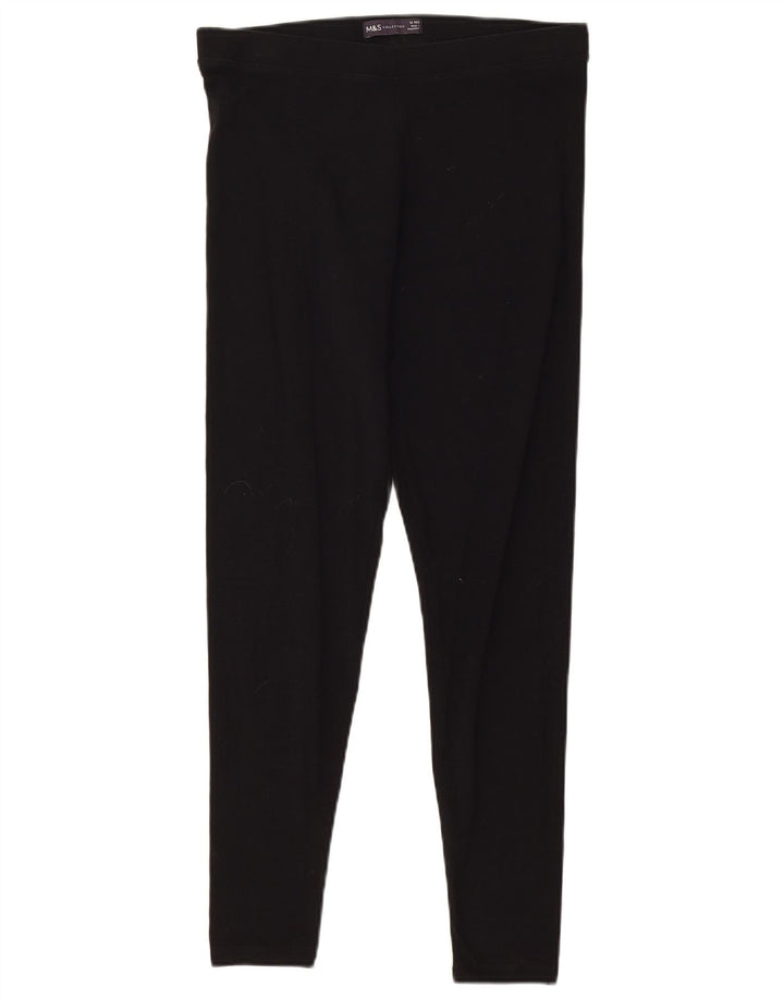 Leggings femininos Marks & Spencer UK 12 algodão preto médio