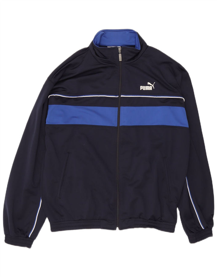 Puma Mens Tracksuit Top Jacket Médio Azul Marinho Colorblock Poliéster