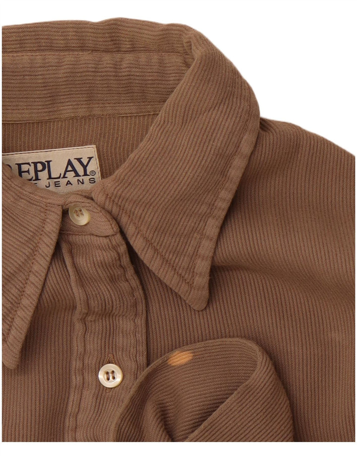 Camisa feminina REPLAY UK 12 marrom médio