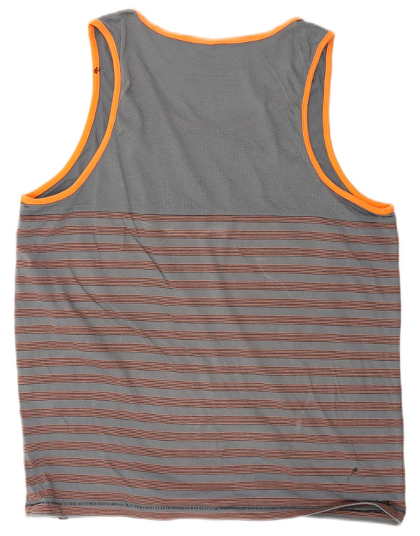 Colete masculino Hurley Premium Fit grande algodão listrado cinza