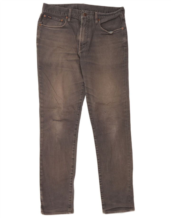 Ralph Lauren Masculino Slim Jeans W32 L32 Cinza Algodão