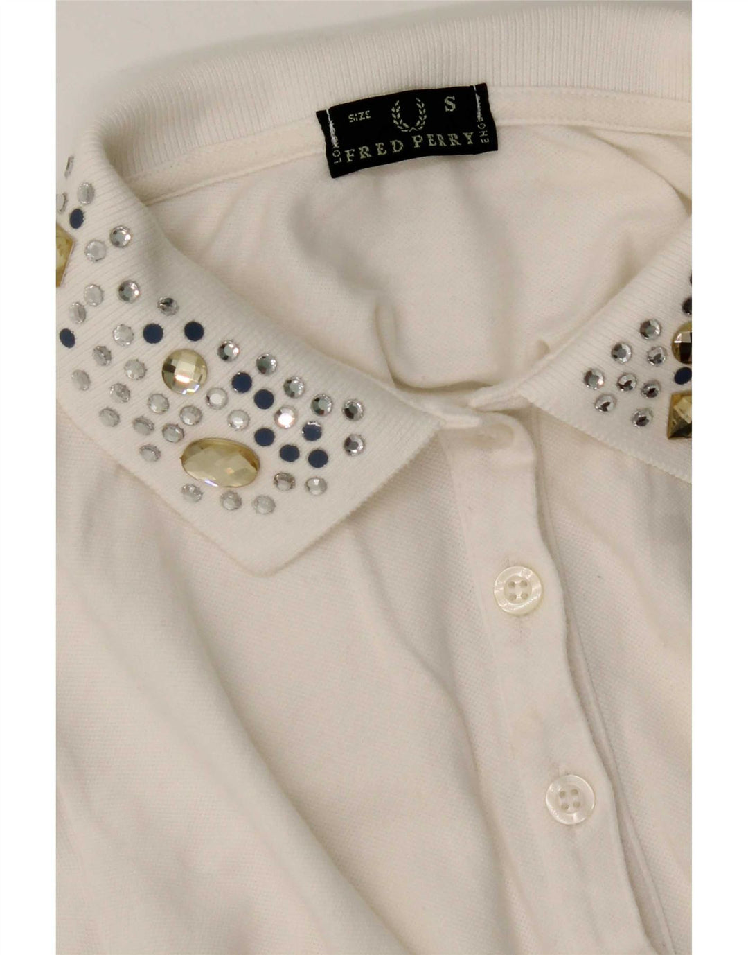 Camisa pólo feminina Fred Perry Reino Unido 10 pequena branca