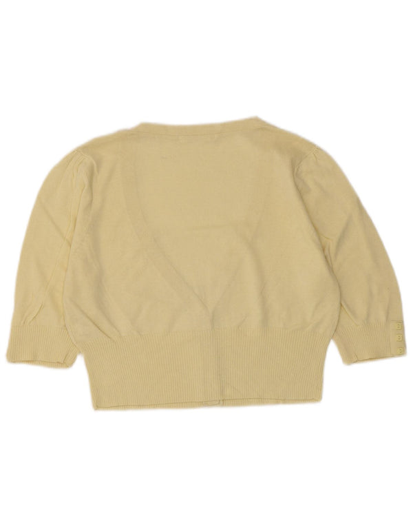 Suéter cardigã feminino Marks & Spencer Reino Unido 10 pequeno amarelo