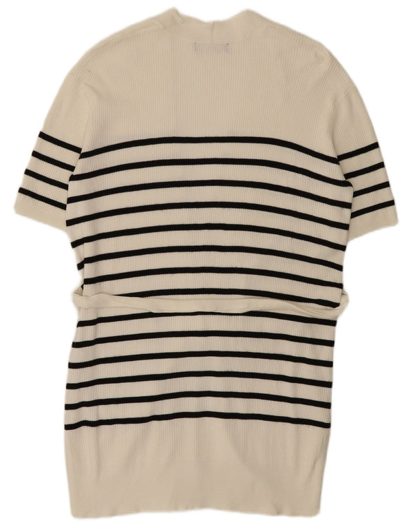 Suéter cardigã feminino Longline Marks & Spencer Reino Unido 14 Médio Off White