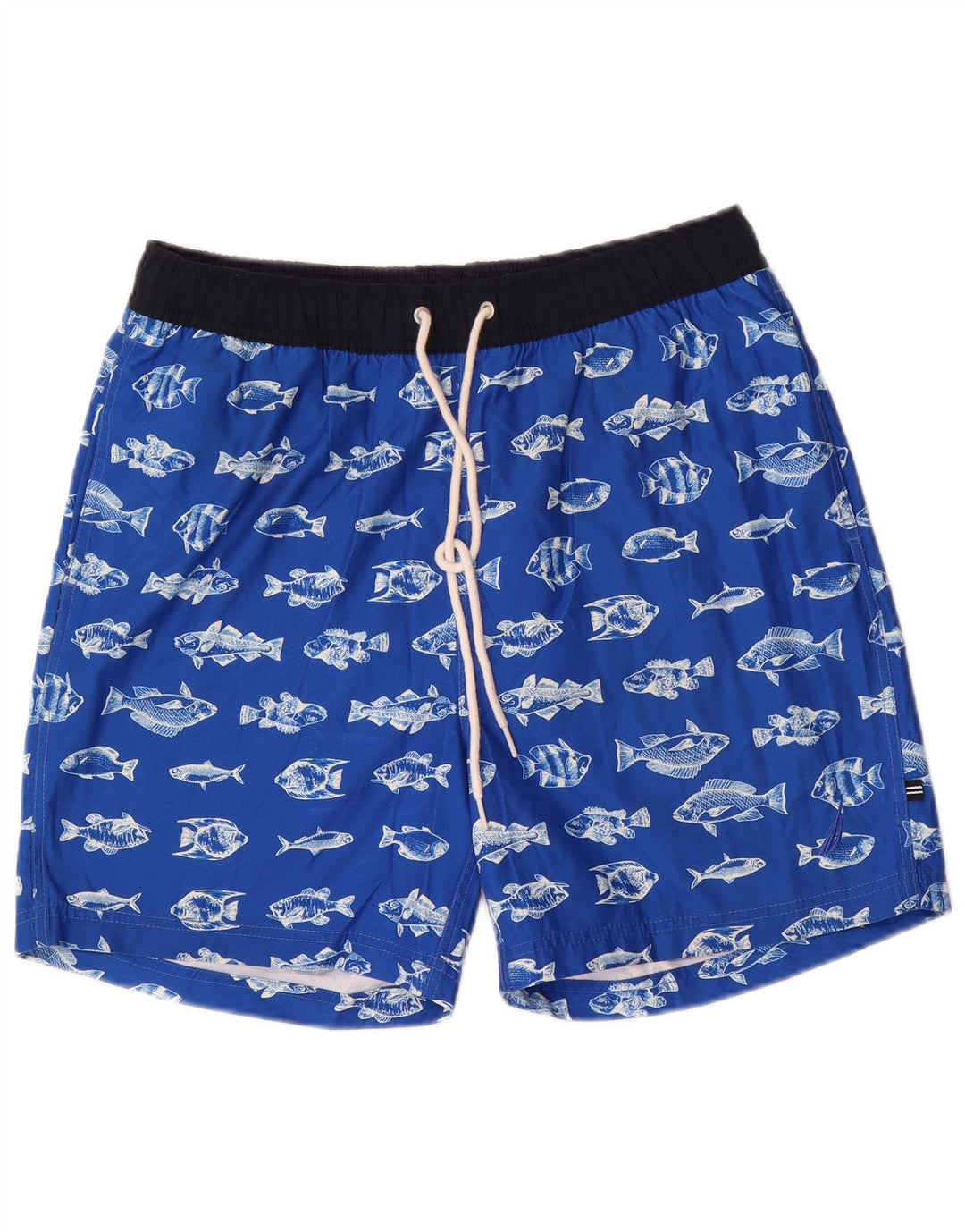 Shorts de natação masculino NAUTICA com padrão abstrato poliéster azul médio