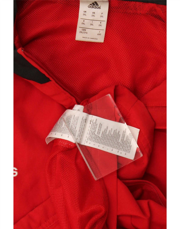 Adidas Mens Treino Top Jacket 2XL Vermelho Colorblock Poliéster
