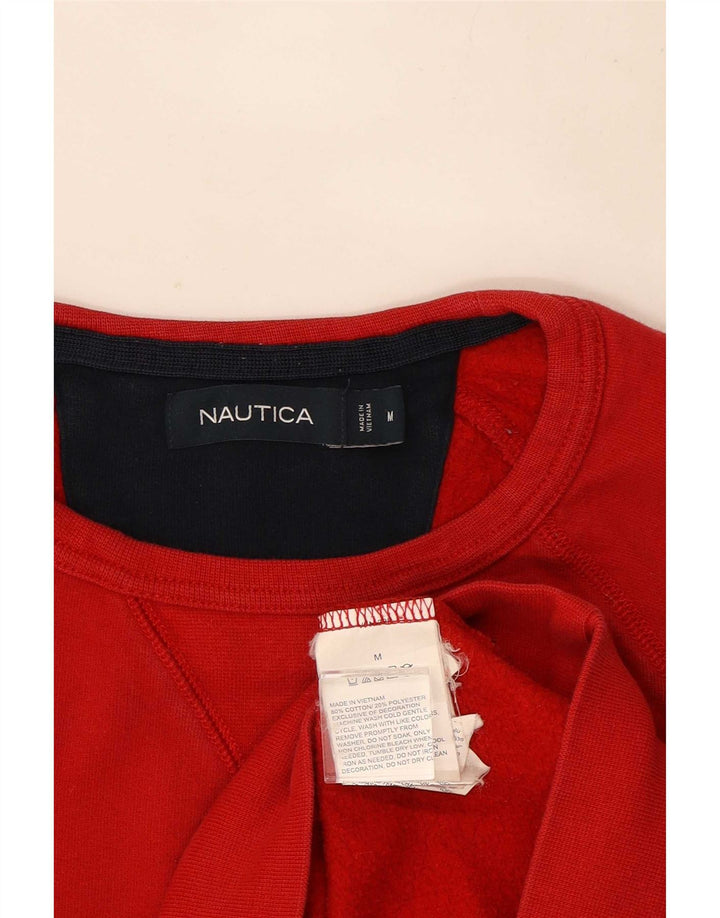 Moletom gráfico masculino Nautica Jumper médio algodão vermelho