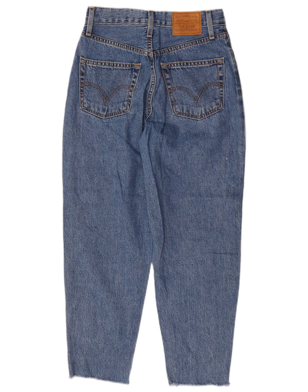 Calça jeans feminina Levi's cintura alta solta ajuste cônico W24 L23 algodão azul