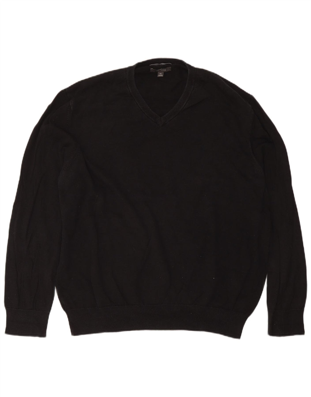 Suéter masculino Marks & Spencer com decote em V 2XL algodão preto