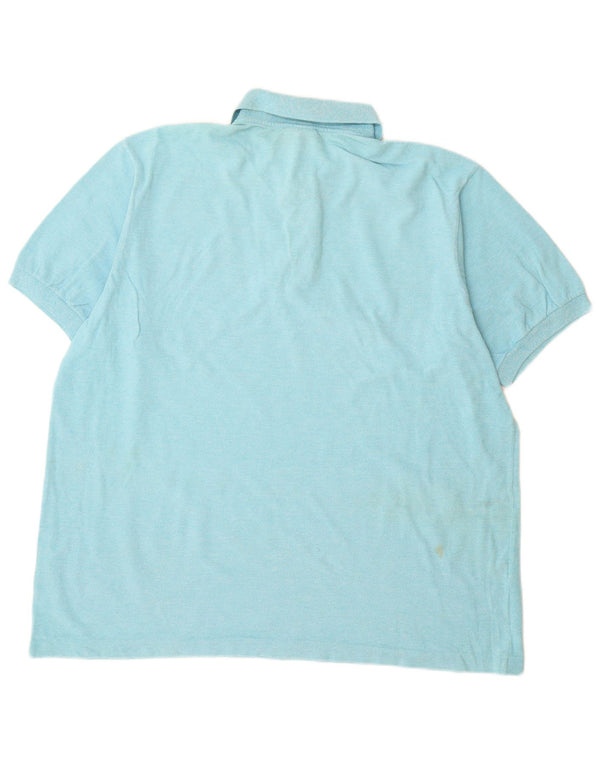 Camisa polo masculina Lacoste tamanho 7 2XL algodão azul