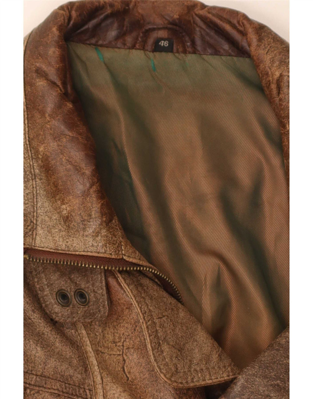 Jaqueta de couro masculina Trapper IT 46 pequena marrom