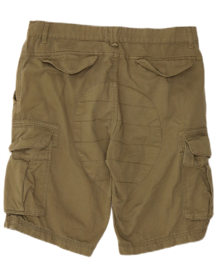 Bench Mens Cargo Shorts W30 Algodão Verde Médio