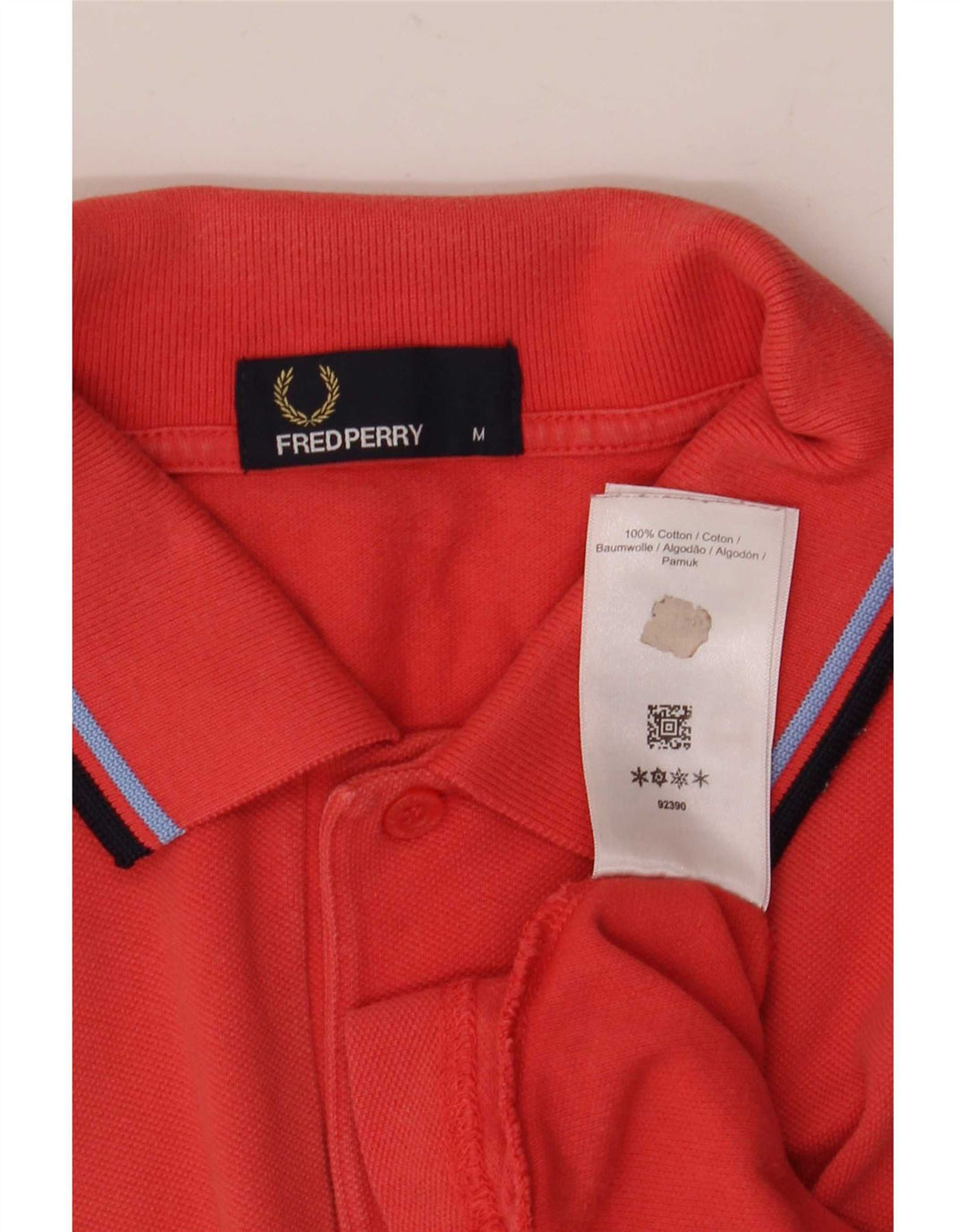 Camisa polo masculina Fred Perry de algodão listrado vermelho médio