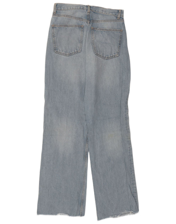 Zara Jeans feminino cintura alta reta UE 38 pequeno W28 L31 algodão azul