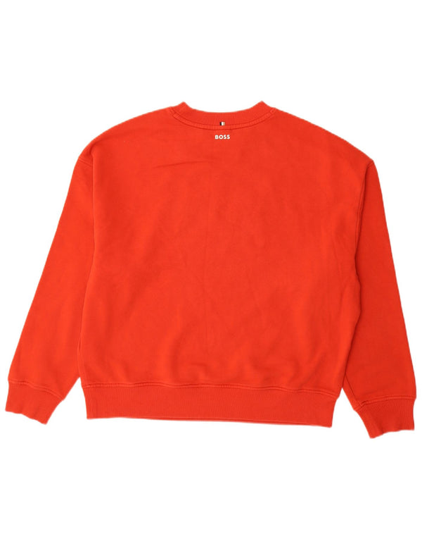 Hugo Boss moletom gráfico masculino jumper grande algodão vermelho
