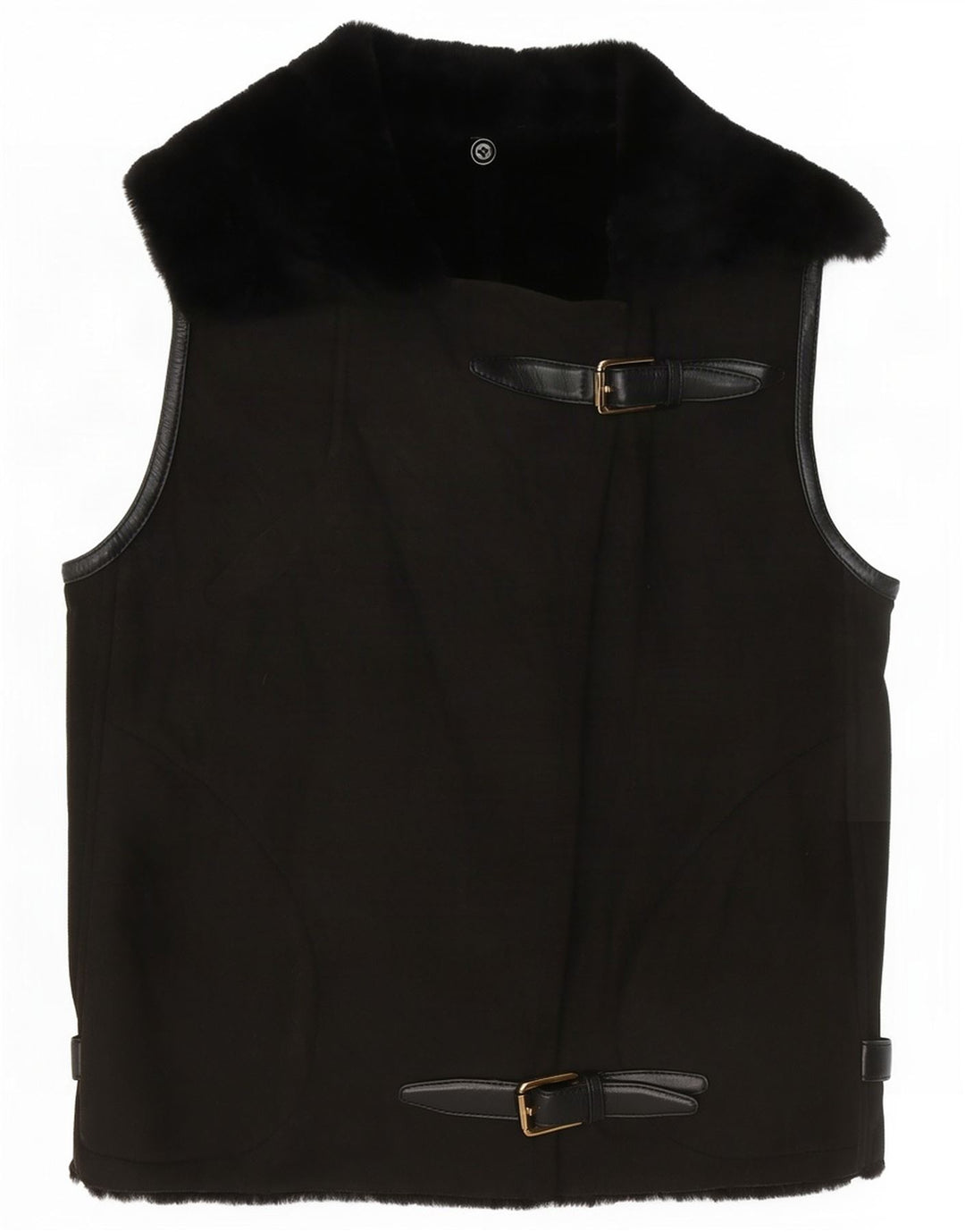 Colete Sherpa Vintage Feminino EU 38 Médio Marrom