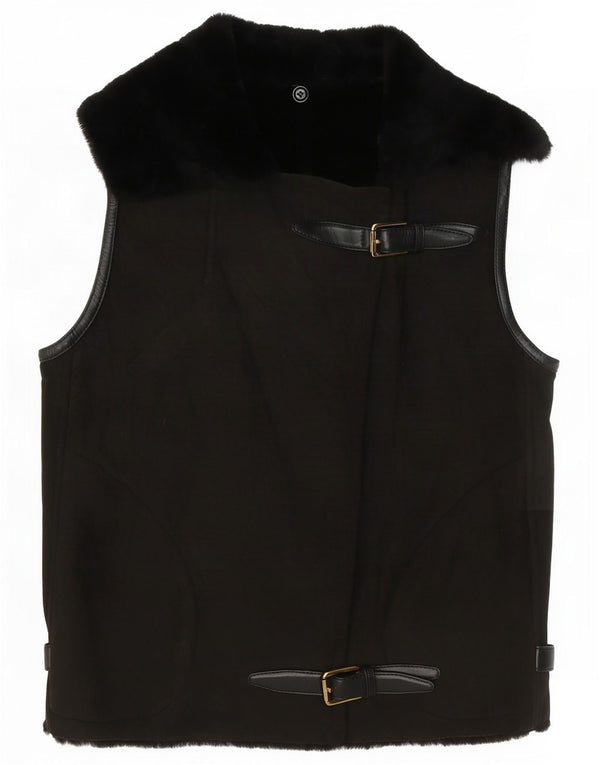 Colete Sherpa Vintage Feminino EU 38 Médio Marrom