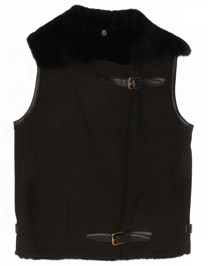 Colete Sherpa Vintage Feminino EU 38 Médio Marrom