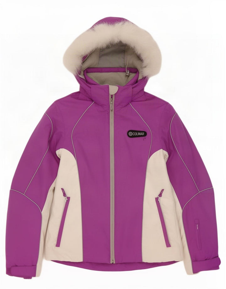 Jaqueta de esqui feminina com capuz Colmar EU 38 médio roxo colorblock poliamida