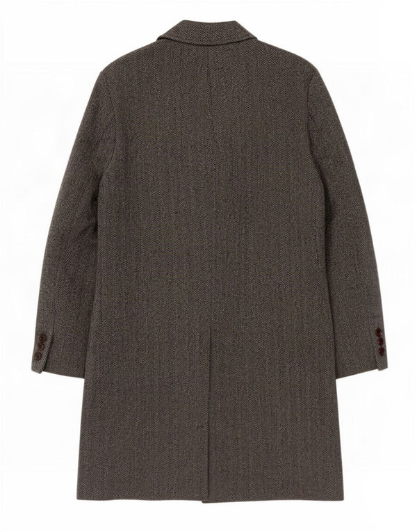 Sobretudo masculino vintage IT 54 2XL lã virgem espinha de peixe cinza