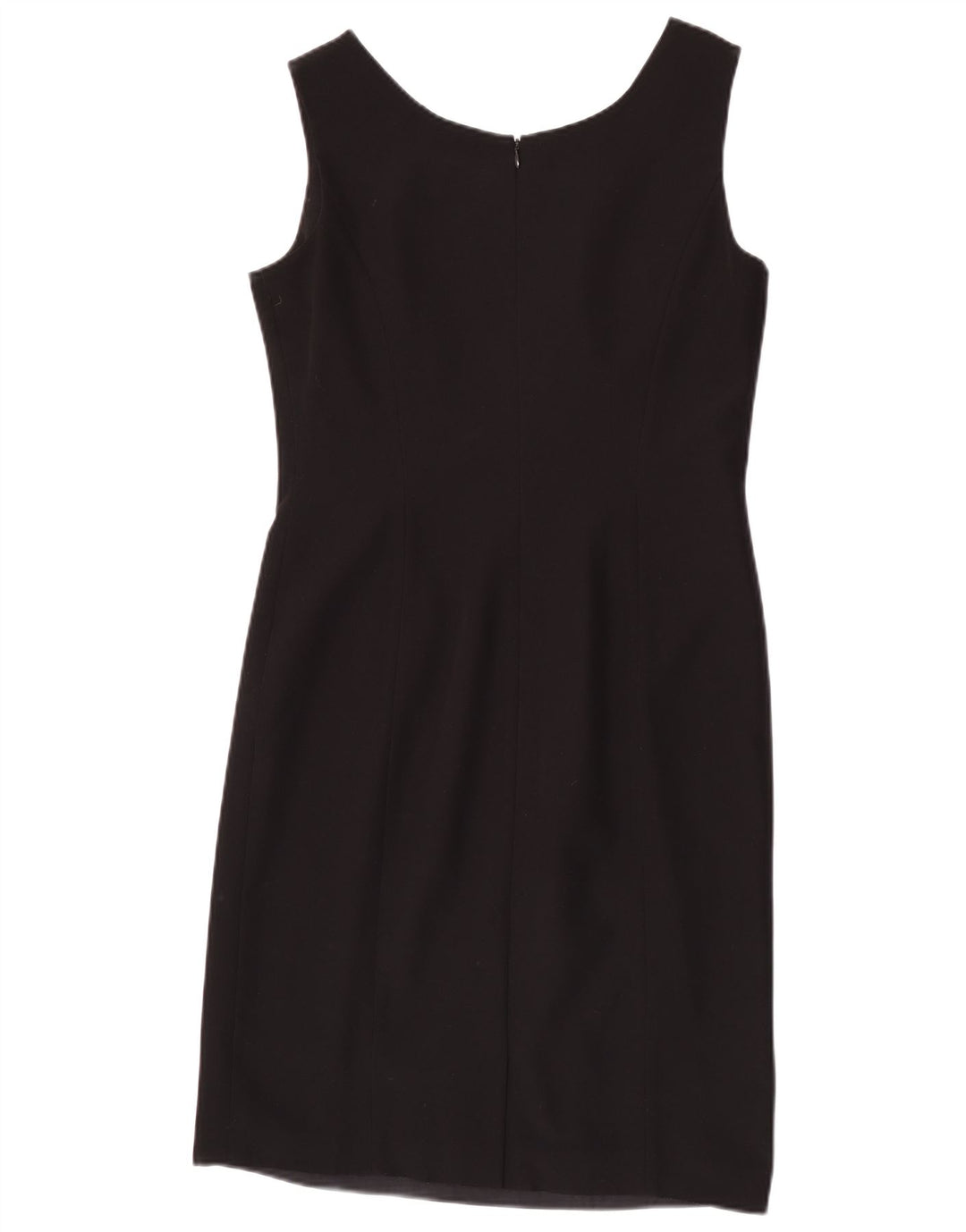 Vestido feminino Libra sem mangas com bainha UK 12 poliéster preto médio